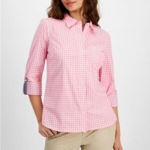 Tommy Hilfiger Pink Checkered Button Down Shirt